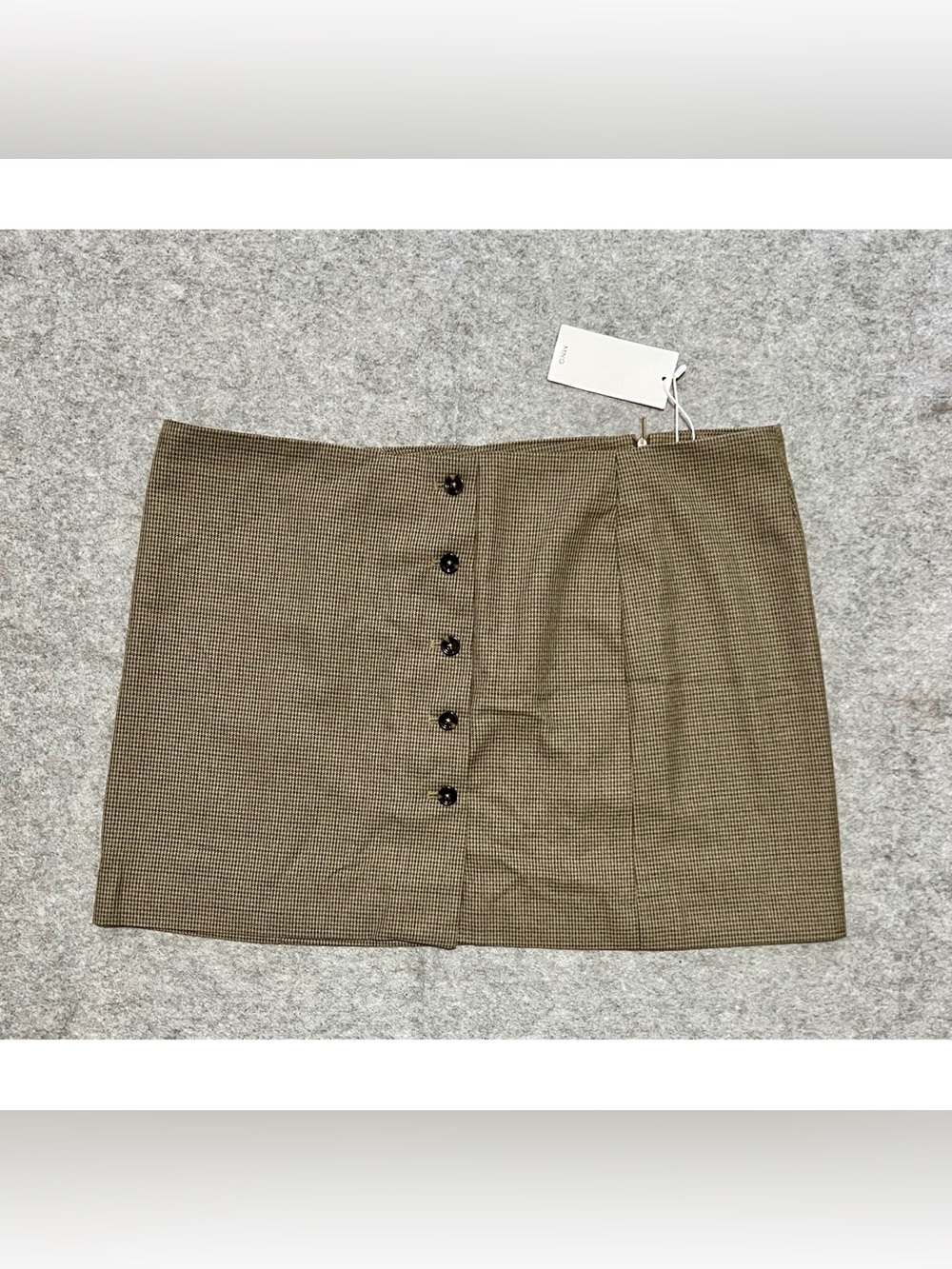 Mango MNG brown houndstooth mini skirt US women’s XL new with tags